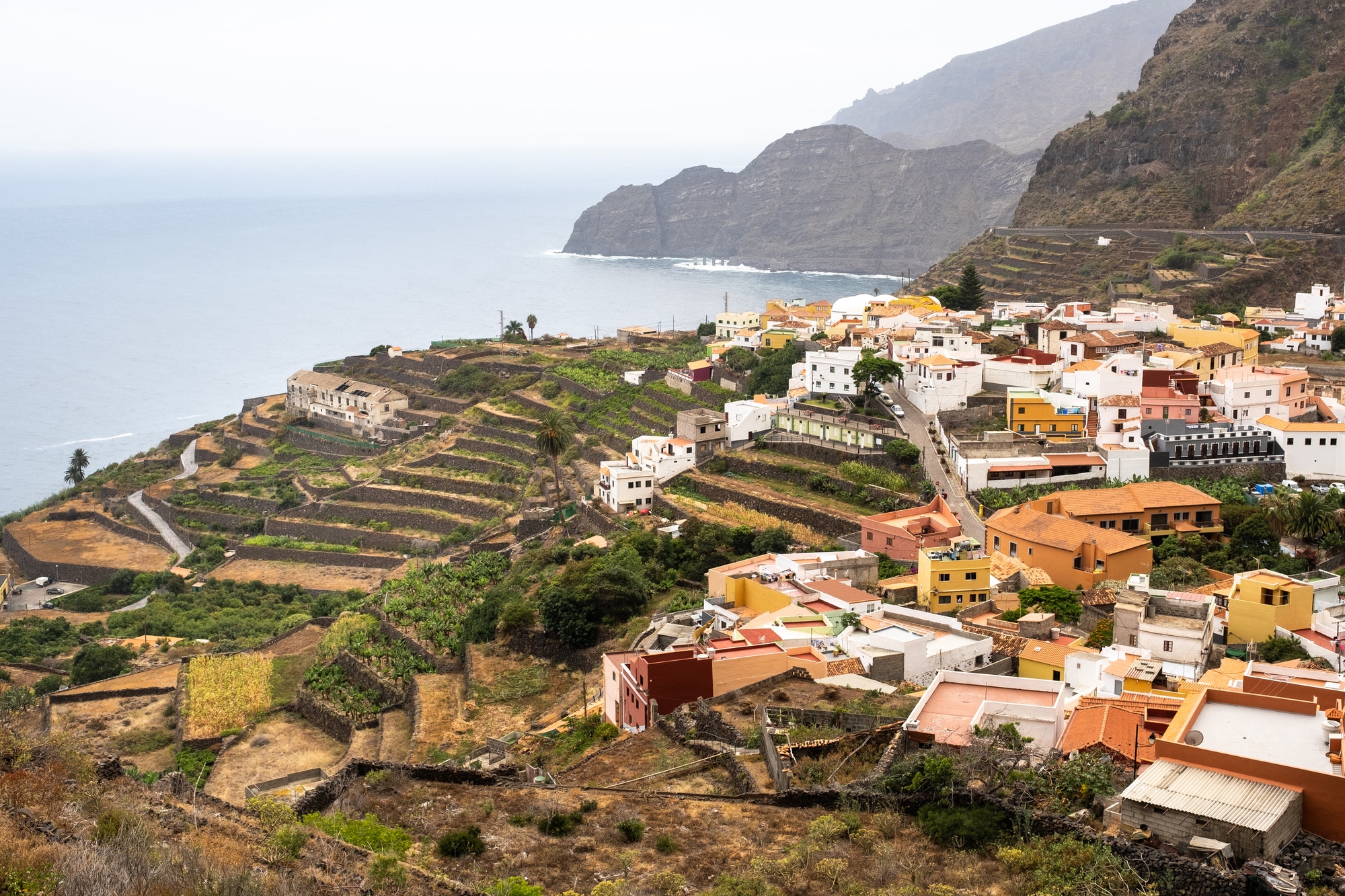 View of the old town on the rock of La Gomera island,Canary Islands, Spain